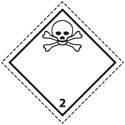 Plaque-étiquette de danger, 30×30 cm, magnétique, classe 2.3 - 46373_0