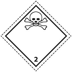 Plaque-étiquette de danger ADR - 30×30 cm - magnétique - classe 2.3 - Référence 46373_0