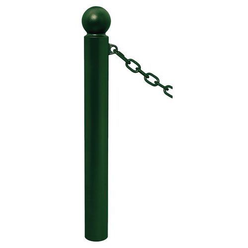 POTELET PROVINCE Ø114 MM CHAINES 1 ANNEAU BOULE VERT 6005 - PROCITY