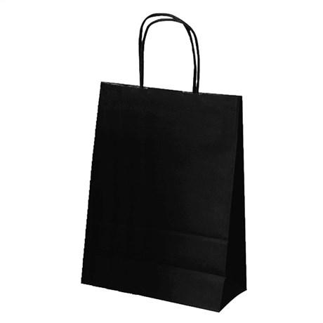 SAC CABAS UNI 26+14X32 CM PAPIER NOIR (VENDU PAR 250)