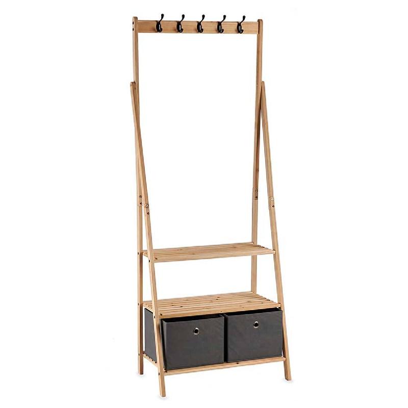 San Ignacio KIPIT - Portant à vêtements avec 2 tiroirs 67x40x175cm couleur grise - SANR346_0
