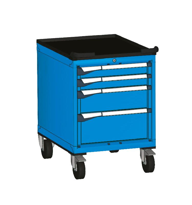 Servante métallique 4 tiroirs Master A - Bleu RAL 5012 - Charge maximale par tiroir jusqu'à 100 kg_0