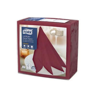 Serviettes de table non tissé Dinner Linstyle® Tork, coloris bordeaux, le colis de 50, 478855_0