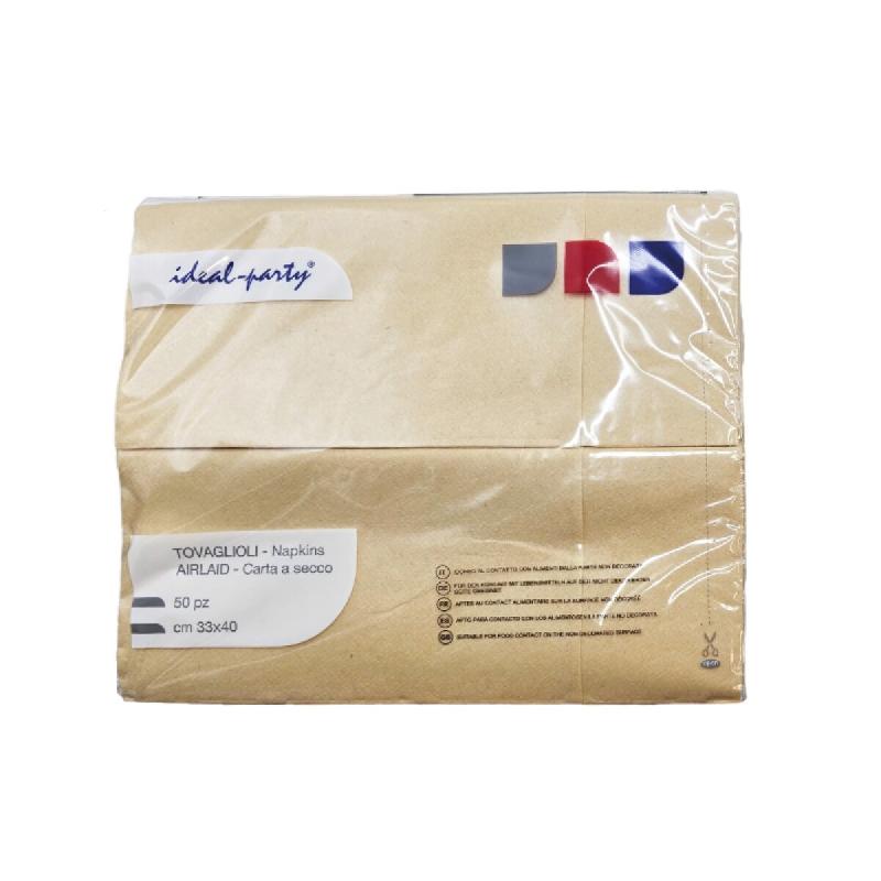 Serviettes porte-couverts Airlaid – Lot de 50, 33 x 40 cm, pochette fine sable - textile 8000766266346_0