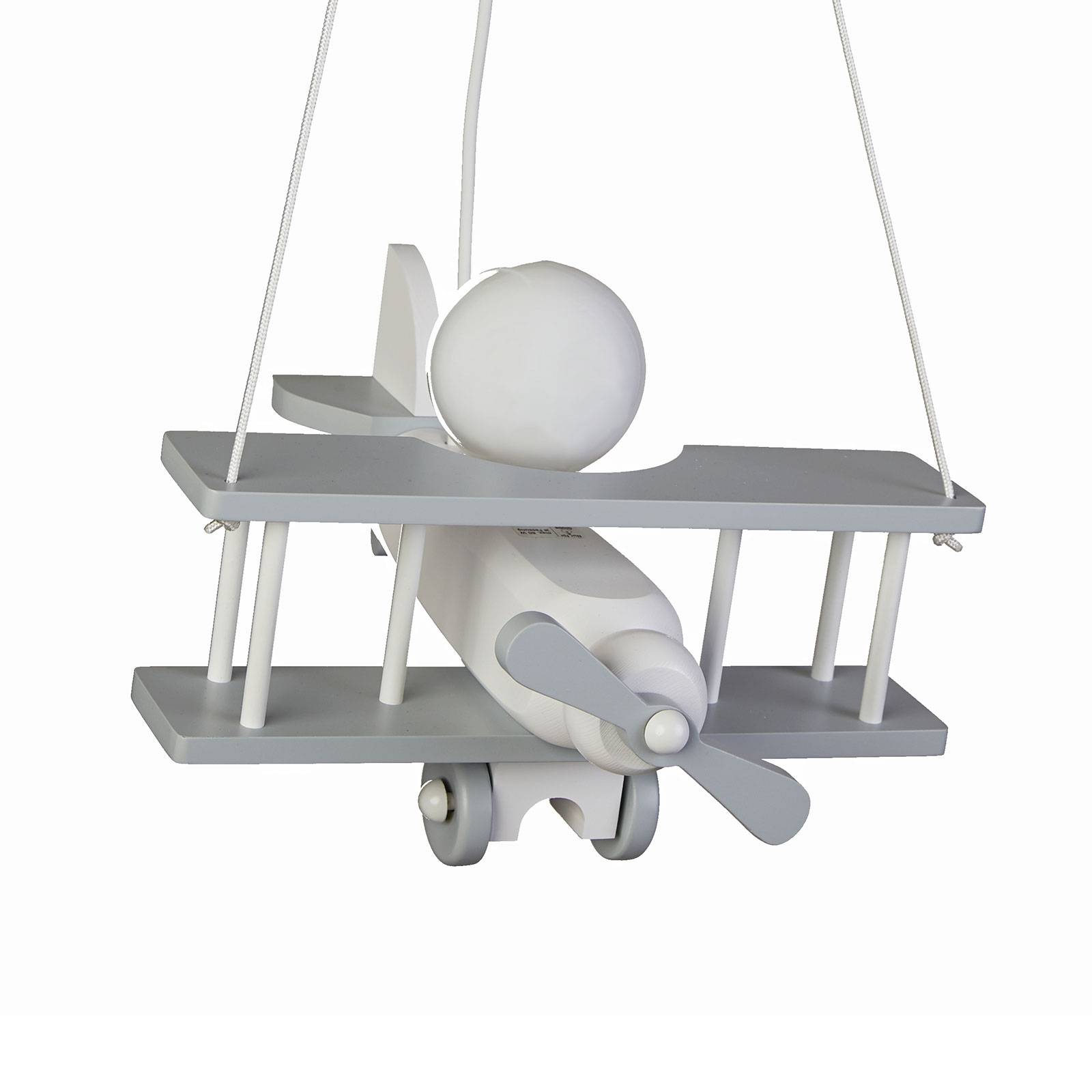 WALDI-LEUCHTEN GMBH SUSPENSION AVION, BOIS MASSIF, GRISE-BLANCHE