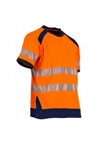 T-shirt haute visibilité MC orange Lampion - Normes EN ISO 20471 classe 2 - 100% polyester 160g/m²_0