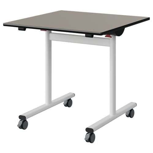 TABLE MALIBU RAB. 80X80 T6 DL ST GRIS U727/NOIR BLC 9016