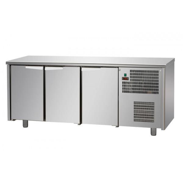 Table réfrigérée 3 portes inox sans dosseret - capacité 400L - température +0 / +10°C_0