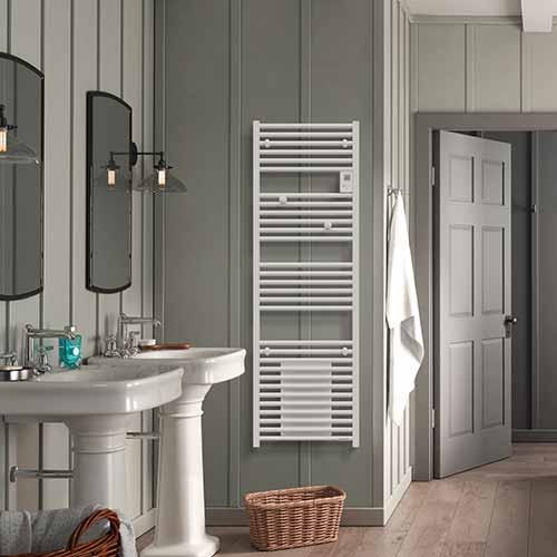 THERMOR RIVA 4 SÈCHE-SERVIETTES ÉLECTRIQUE BLANC SATIN AVEC SOUFFLERIE 1500W - 471558 - THERMOR