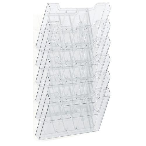 TRIEUR MURAL A4 HORIZONTAL 6 CASES - CRISTAL - EXACOMPTA