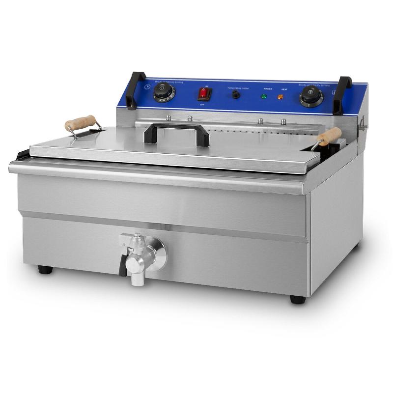 VERTES Friteuse Electrique Professionnelle 30L, 6000W, 230V, Principe de la Zone Froide, Température 50-250°C, Panier à Friture, Fonction Reset - i_0