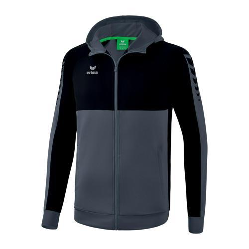VESTE DE SURVÊTEMENT À CAPUCHE ENFANT - ERIMA - SIX WINGS GREY/NOIR
