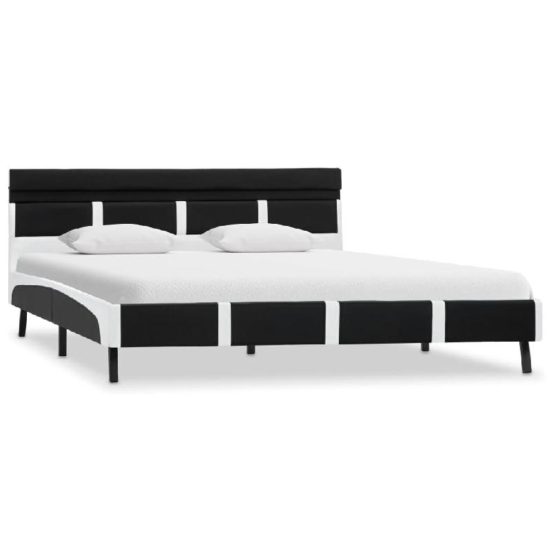 VidaXL Cadre de lit avec LED sans matelas noir 160x200 cm Modèle Zermonel - 280305_0
