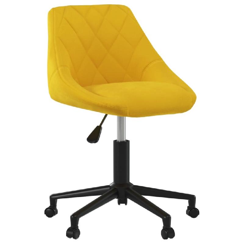VidaXL Chaise Pivotante De Salle à Manger Jaune Moutarde Velours - jaune 3089039_0