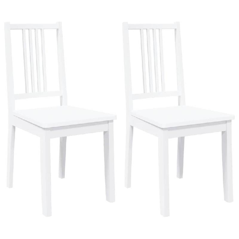 VidaXL Chaises à manger 2 pcs blanc bois massif caoutchouc Modèle Mermoniax - 4102400_0