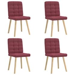 VidaXL Chaises à Manger Lot De 4 Rouge Bordeaux Tissu - rouge 8721158566393_0