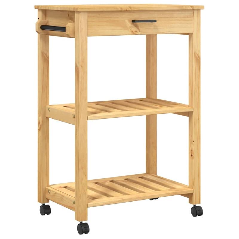VidaXL Chariot de cuisine MONZA 60x40x88,5 cm bois massif de pin - 376091_0