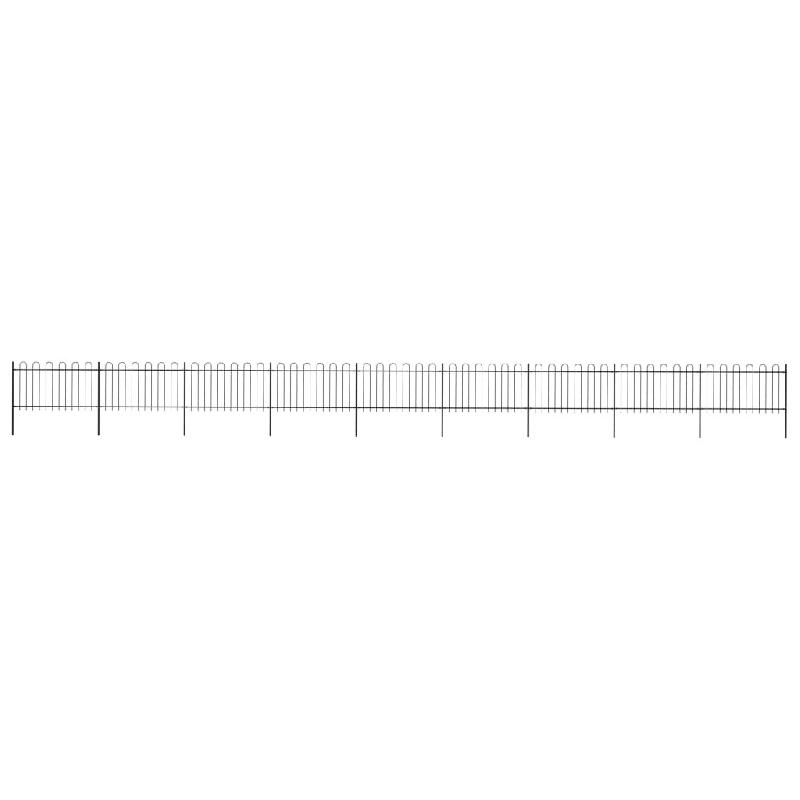 Vidaxl clôture de jardin avec dessus en cerceau acier 15,3 x 1 m noir 277664_0