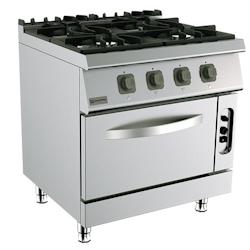 Virtus group Cuisinière Gaz Sur Four Gaz Statique GN 2/1, 4 Brûleurs   Virtus   MS78CFG - 7864848326875_0