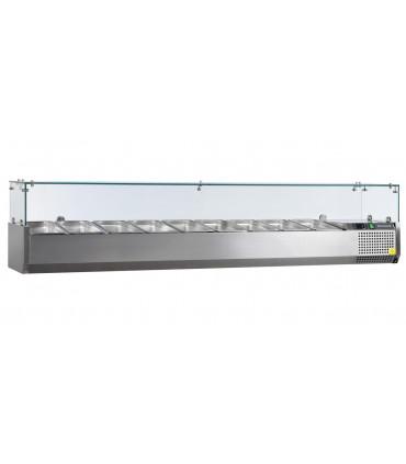 Vitrine réfrigérée en acier inoxydable , pour chr, traiteurs, boulangeries, pâtisseries et chocolateries - gn1/4 réf. Vk33-200 tefcold_0
