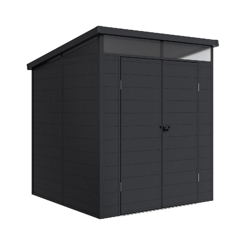 Wasabi - Abri Résine Terra 3,65m² - 181x143x204cm - Abri de jardin extérieur - Porte avec charnières - Tragaluz pour lumière naturelle - Résista_0