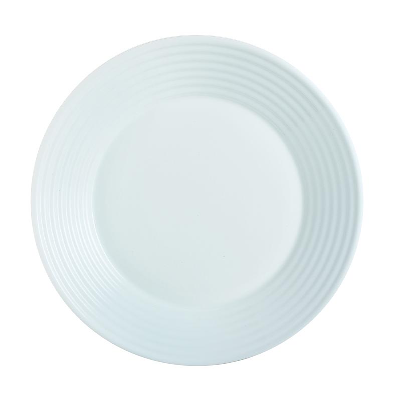 ASSIETTE PLATE ROND BLANC VERRE Ø 25 CM STAIRO ARCOROC