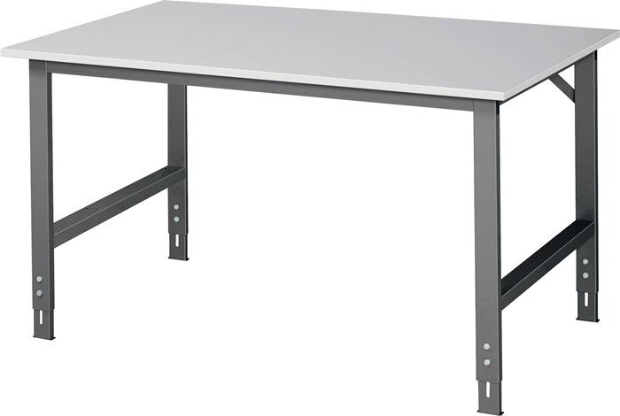 Établi l.1500xP1000xH760-1080 mm - plateau mélaminé - châssis anthracite RAU - charge max 500 kg_0