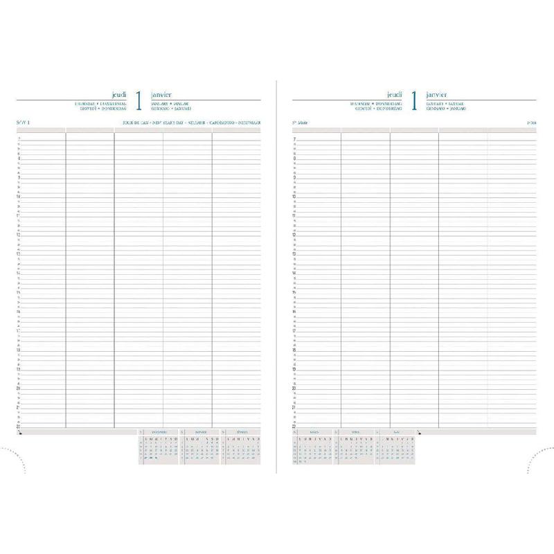 AGENDA JOURNALIER EXACOMPTA BARBARA - 29,7 X 21 CM - NOIR - JANVIER A DECEMBRE 2024