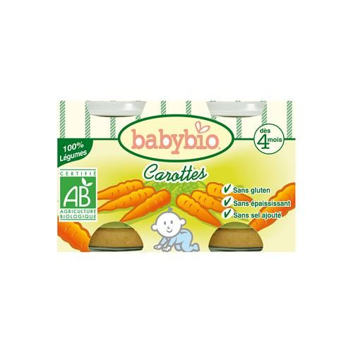 BABYBIO - PETITS POTS CAROTTES 2X130G DÈS 4 MOIS 260GR