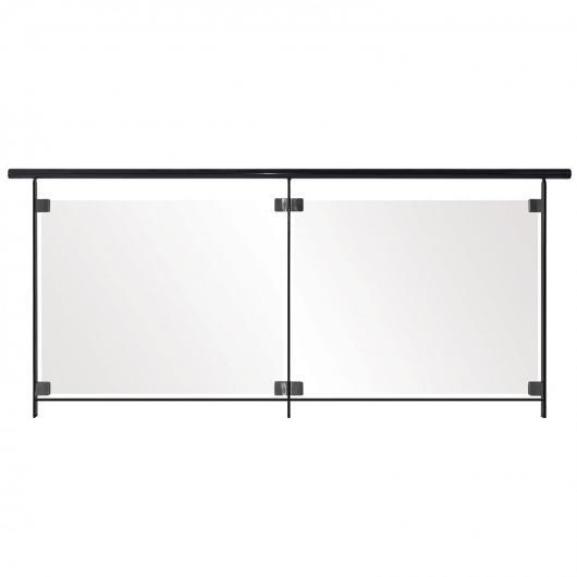 Balcon et rampe vision - Main courante diamètre 42 - Verre 44/2 bords polis - Pince à verre inox 316_1