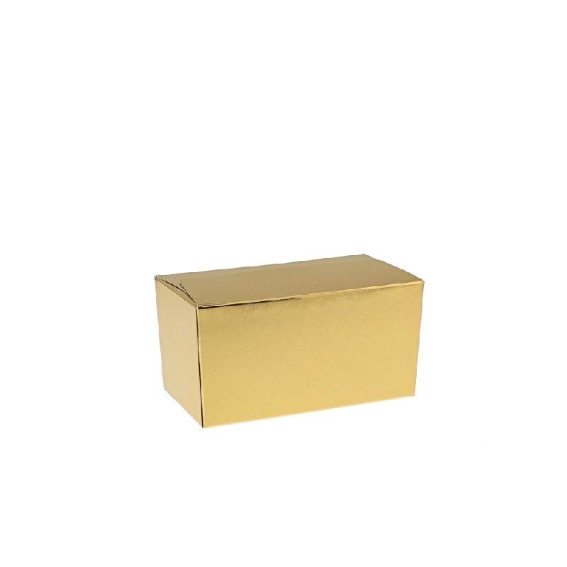 Ballotin en carton or et intérieur blanc 250g 12x6x6cm - par 50 - Livrés à plat_0