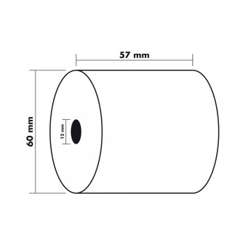 Bobines thermiques pour caisse et balance - 57 mm x 44m x 12 mm - diamètre 60 mm - blanc_0