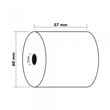 Bobines thermiques pour caisse et balance - 57 mm x 44 m x 12 mm - diamètre 60 mm - blanc - Exacompta_0