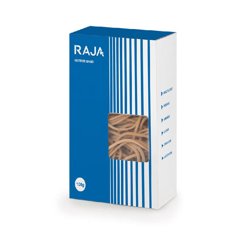 BRACELET ELASTIQUE RAJA - 40 X 2 MM - EN CAOUTCHOUC NATUREL - BOÎTE 100G (PAQUET 100 GRAMMES)
