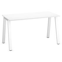 BUREAU DROIT INDIVIDUEL BLANC 140 X 60 CM, PIÉTEMENT MÉTAL BLANC - ARCH