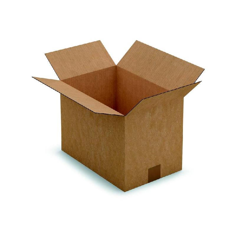 CAISSE AMERICAINE RAJA CARTON SIMPLE CANNELURE - L.INT. 35 X L.23 X H.25 CM - KRAFT BRUN - LOT DE 25