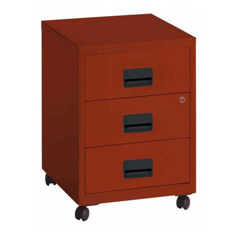 CAISSON MOBILE MÉTAL BUDGET 3 TIROIRS TERRACOTTA