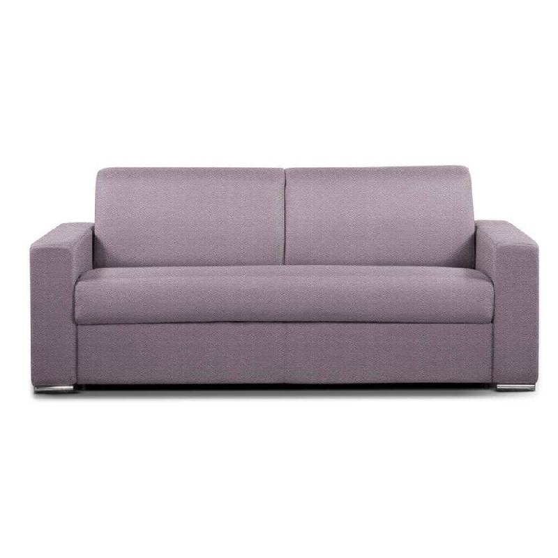 Canapé convertible 3 places SELECT - Matelas 16 cm - Sommier à lattes 140 cm - Cuir vachette Parme - Fabrication italienne_0