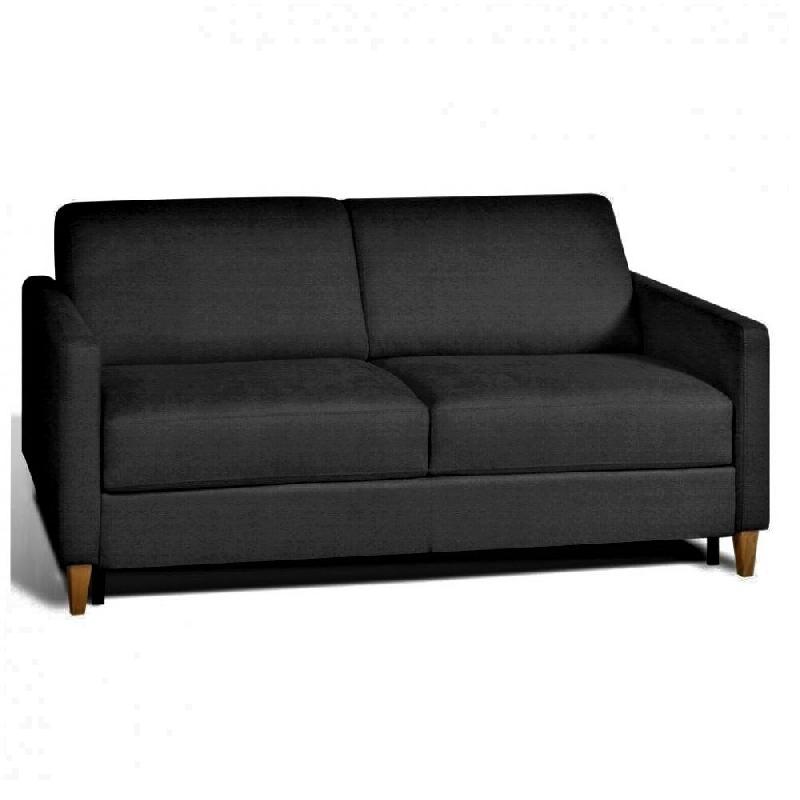 Canapé convertible Nordic - matelas 16 cm - système express Renatonisi - velours gris anthracite - 3/4 places - couchage régulier 160x197 cm_0