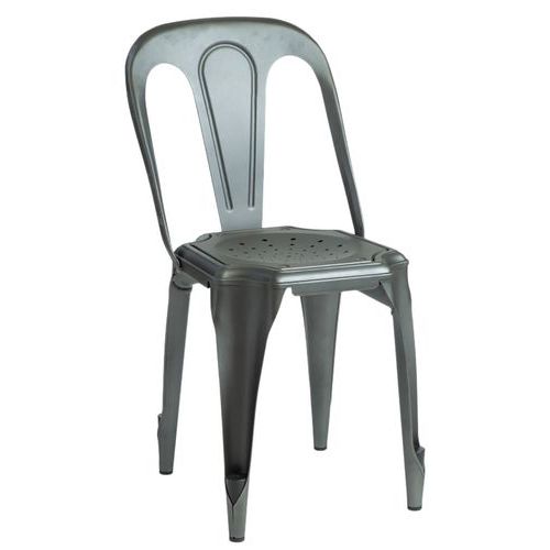 CHAISE FUSION MÉTAL GUN GRIS