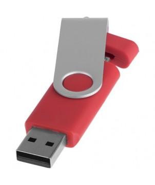 CLÉ USB ROTATIVE ON THE GO OTG 16 GB - ROUGE - CLÉ USB PUBLICITAIRE