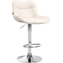 CLP Tabouret de bar Vonore similicuir Crème/Chrome - beige polyester 323572_0