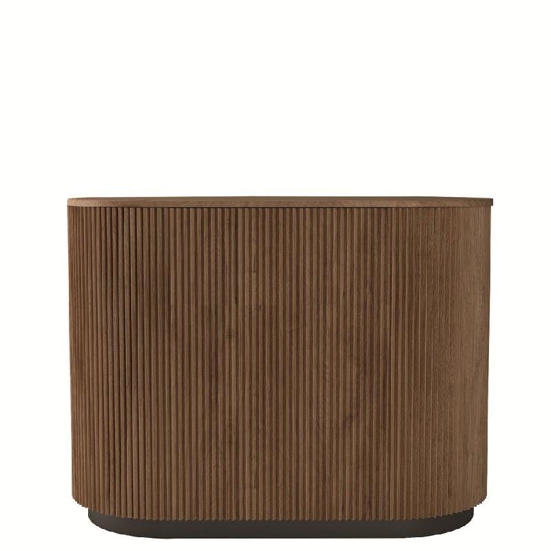 Comptoir bois Linea Curve 1 tiroir et tablette 120x60x94 cm_0