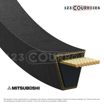 Courroie trapézoïdale Mitsuboshi LA20 - Longueur extérieure 527 mm - Profil 12.7mm x 7.5mm_0