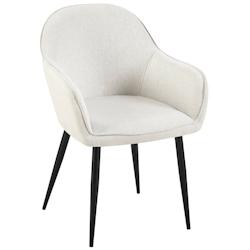 Décoshop26 - Chaise de salle à manger moderne et confortable en tissu crème et pieds en métal noir 10_0002002 - noir 3000250787802_0