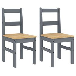 Décoshop26 - Set de 2 chaises de cuisine ou salle à manger design rustique en bois de pin gris DEC025572 - gris 3000255321841_0