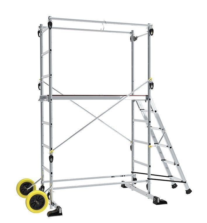 Échafaudage extérieur semi-pro - aluminium - Hauteur plancher 0,50m à 1,40m - Roues increvables - Centaure - Réf 872207_0