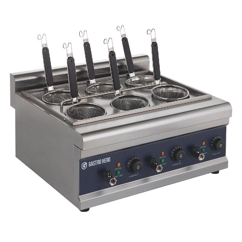 GastroHero Cuiseur à pâtes électrique - 6 paniers à pâtes - 24,75 L - inox ENK6_0