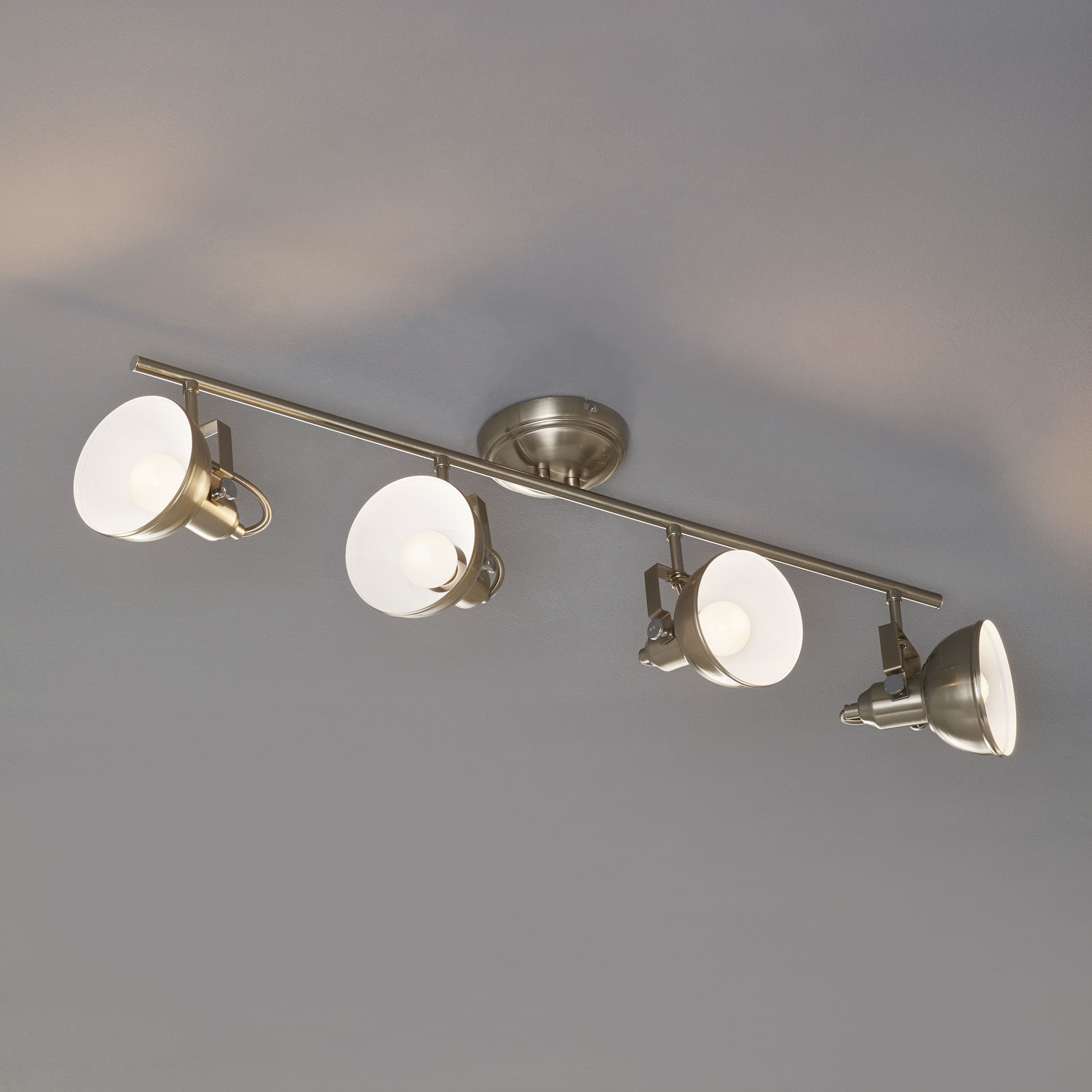 REALITY LEUCHTEN PLAFONNIER GINA À 4 LAMPES, NICKEL MAT