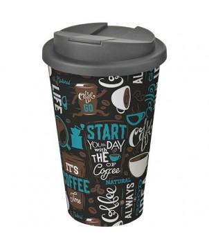 GOBELET ISOLANT BRITE-AMERICANO 350ML AVEC COUVERCLE ANTI-FUITE - GRIS - GOBELETS ET MUGS PERSONNALISÉS